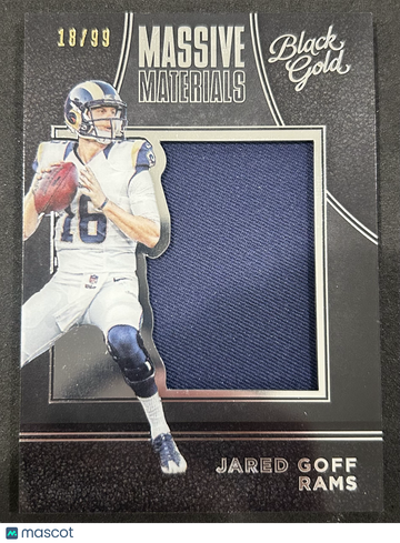 2017 Panini Black Gold Massive Materials Jared Goff #MMA9 /99 Player-worn material