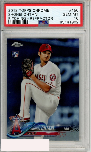 2018 TOPPS CHROME SHOHEI OHTANI #150 PITCHING-REFRACTOR PSA 10 GEM MT RC