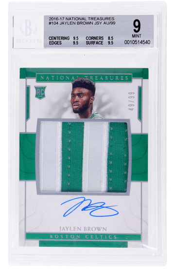 2016- 17 national treasures rpa jaylen brown bgs 9 auto 9