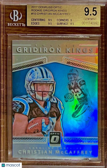 POP4 BGS 9.5 RC Christian McCaffrey 2017 Optic Silver Prizm Rookie Gridiron King