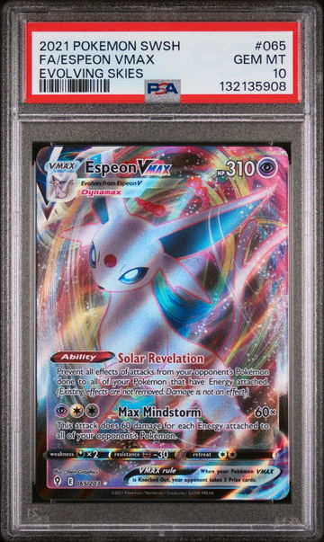 2021 Pokemon Sword and Shield Evolving Skies Espeon Vmax #65 PSA 10