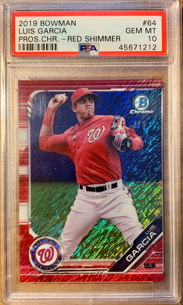 2019 Bowman Chrome Luis Garcia Red Refractor /5 PSA 10 Gem Mint