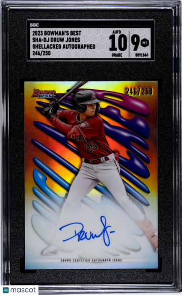 2023 Bowman's Best Druw Jones #SHA-DJ Shellacked Autograph SGC 9 Auto 10