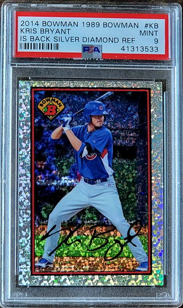 2014 KRIS BRYANT Topps SILVER DIAMOND REFRACTOR 1989 Bowman Is Back PSA 9 RC #KB