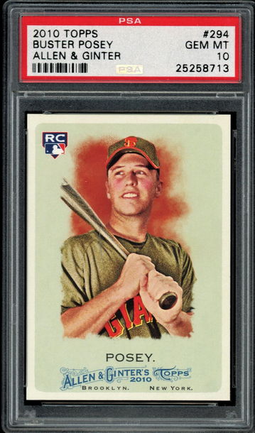 2010 Topps #294 Buster Posey RC Allen & Ginter PSA 10  Giants
