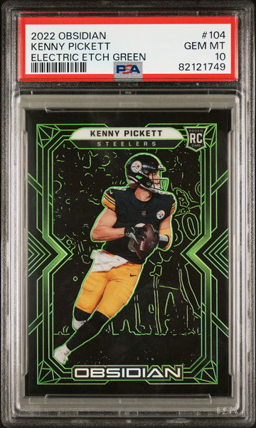 2022 Panini Obsidian Electric Etch Green Kenny Pickett #104 RC /50 PSA 10