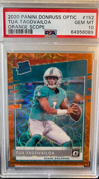 2020 Donruss Optic Tua Tagovailoa Orange Scope Prizm /79