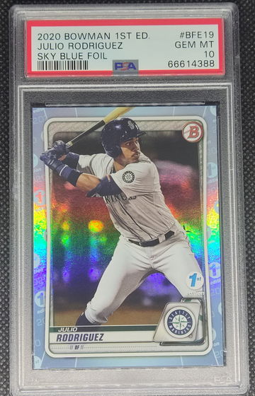 Julio Rodriguez 2020 Bowman 1st Edition Sky Blue Foil PSA 10 Pop 23