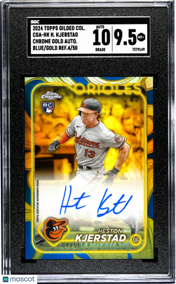 2024 Topps Gilded Collection Heston Kjerstad #CGA-HK Chrome Gold Autograph Blue Gold Refractor SGC 9.5 Auto 10