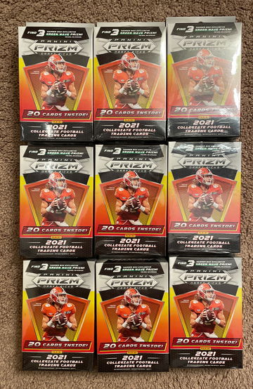 Lot of 9: 2021 Panini Prizm Football Draft Picks Hanger Boxes