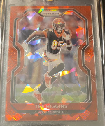 2020 Panini Prizm Red Cracked Ice Tee Higgins RC #308