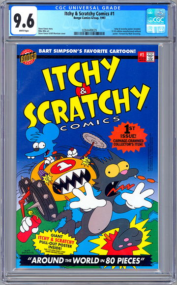 ITCHY & SCRATCHY #1 CGC 9.6 SIMPSONS COMICS SPINOFF PREMIERE ISSUE BONGO 1993