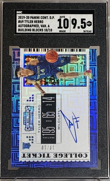 2019 Tyler Herro 10/10 Heat Panini Contenders DP AUTO SGC MINT 10/9.5 #3673163