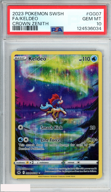 2023 POKEMON SWORD AND SHIELD CROWN ZENITH FA KELDEO #GG07 PSA 10 GEM MT