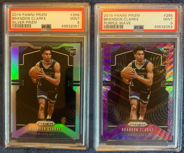 (2) Brandon Clarke 2019 Prizm Silver/Purple Wave