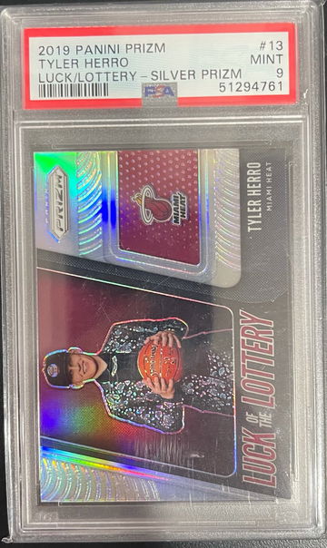2019 Panini Prizm Tyler Herro Luck of the Lottery - Silver Prizm PSA 9
