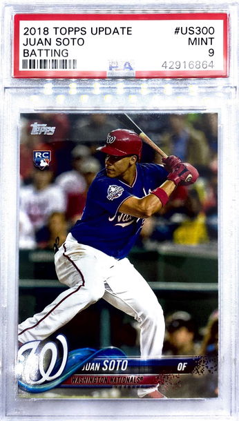 2018 Juan Soto topps rookie card psa 9