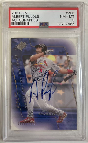 Albert Pujols 2001 SPX Rookie Auto PSA 8 