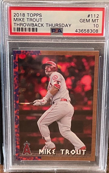 2018 Topps Mike Trout Throwback Thursday PSA 10