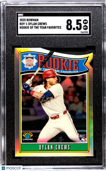 2025 Bowman Dylan Crews #ROY-1 Rookie Of The Year Favorites SGC 8.5