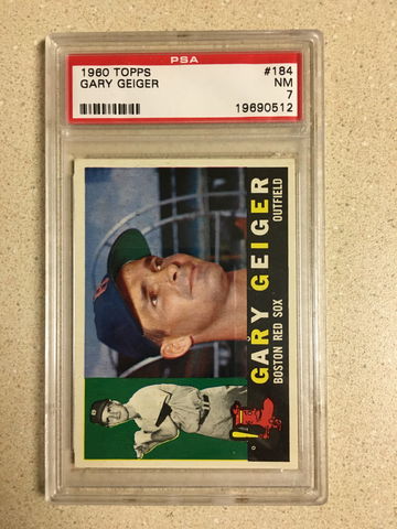 1960 Topps #184 Gary Geiger PSA 7 NM RED SOX 