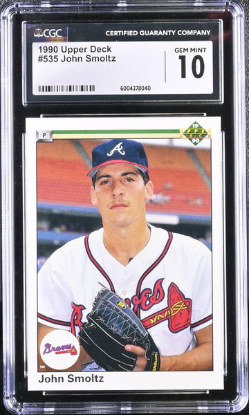 1990 UPPER DECK JOHN SMOLTZ #535 CGC 10