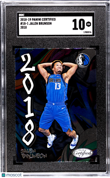 2018 Panini Certified Jalen Brunson #18-1 SGC 10