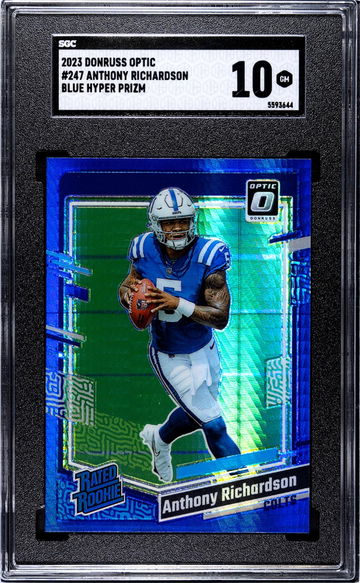2023 Donruss Optic Blue Hyper Prizm Anthony Richardson #247 RC SGC 10