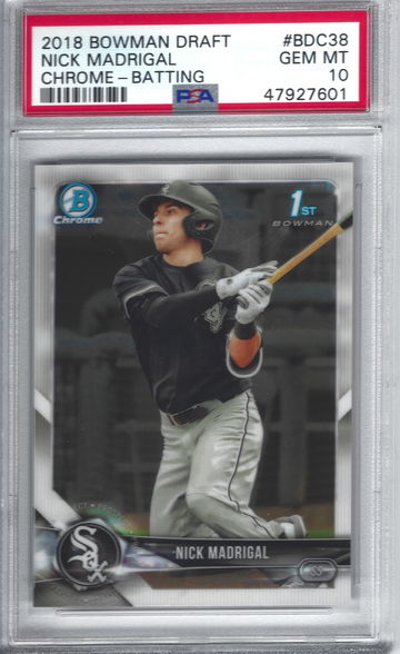 2018 Bowman Draft Nick Madrigal Chrome Batting PSA 10 Gem Mint 