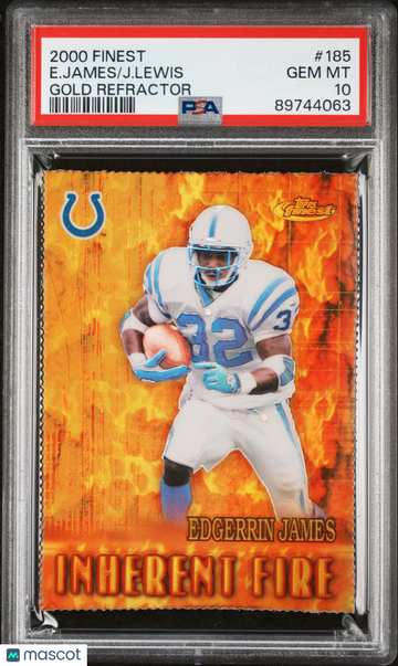 2000 Finest Edgerrin James Jamal Lewis Gold Refractor /100 PSA 10