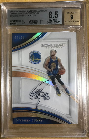 2016 immaculate collection shadow box signatures #35 Stephen curry /35 bgs 8.5 auto 9 ship from HK