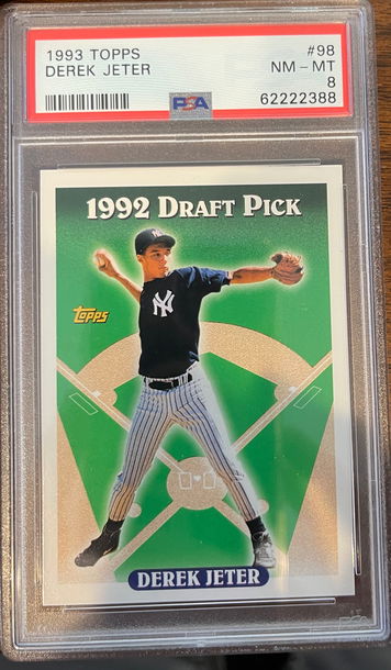 1993 Topps Derek Jeter PSA 8 Rookie Card  RC HOF Newly Graded Scratch Free Case