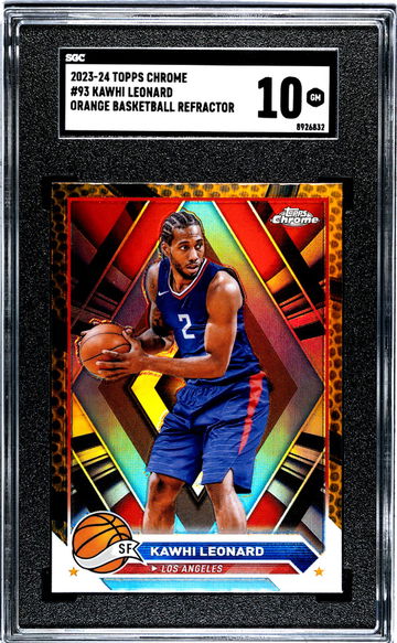 2023-24 Topps Chrome #93 Kawhi Leonard Orange BB Ref. SGC 10
