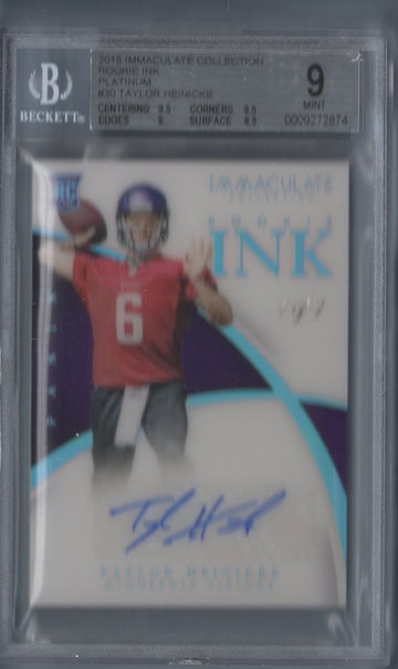 2015 Immaculate Taylor Henicke AUTO 1/1 BGS 9