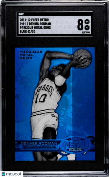2011 Fleer Retro Dennis Rodman #PM-12 Precious Metal Gems Blue SGC 8