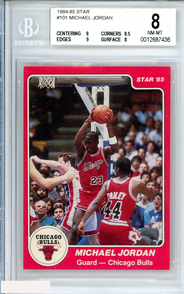 1984-85 STAR MICHAEL JORDAN #101 CHICAGO BULLS ROOKIE HOF BGS 8 NMMT