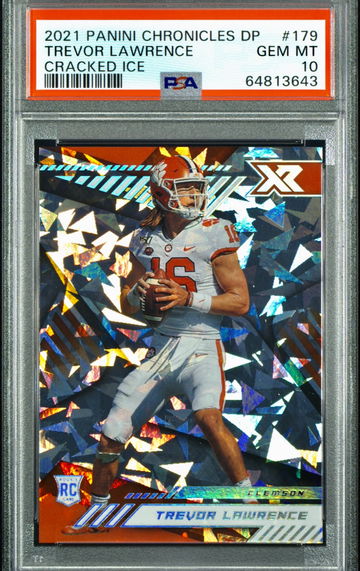 2021 Panini Chronicles XR TREVOR LAWRENCE FOTL Cracked Ice 8/11 PSA 10 Gem Mint