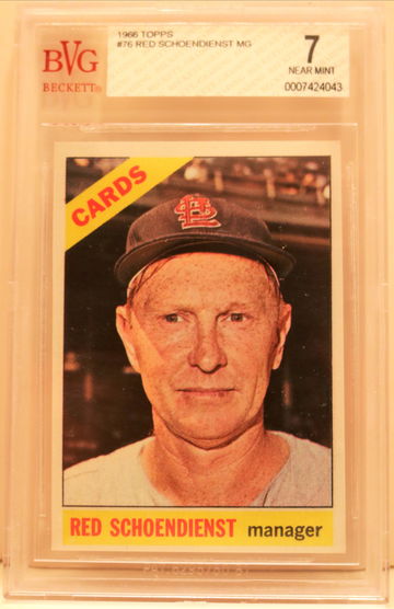 1966 Topps #76 Red Schoendienst BVG 7 NEAR MINT 