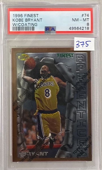 Kobe Bryant 1996 Topps Finest With Coating ROOKIE PSA 8