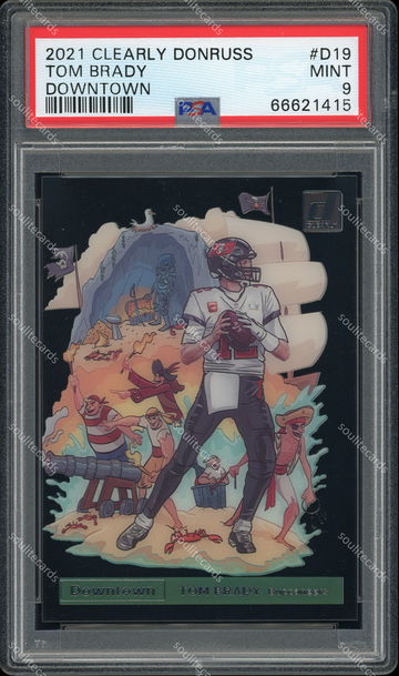 2021 TOM BRADY PANINI CLEARLY DONRUSS DOWNTOWN D19 PSA 9