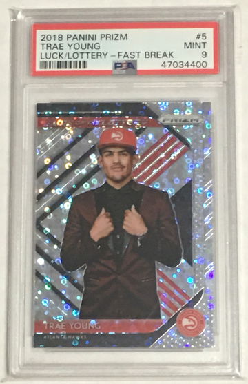 2018 Panini Prizm Luck of the Lottery Fast Break Trae Young #5 PSA 9