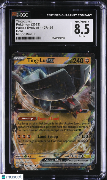2023 Pokemon Paldea Evolved Ting-Lu ex Holo Miscut Error CGC 8.5 #127/193
