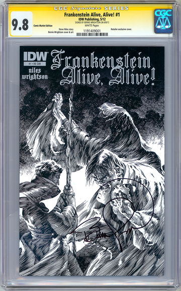 FRANKENSTEIN ALIVE ALIVE! #1 CGC-SS 9.8 SIGNED WRIGHTSON RETAILER INCENTIVE 2012