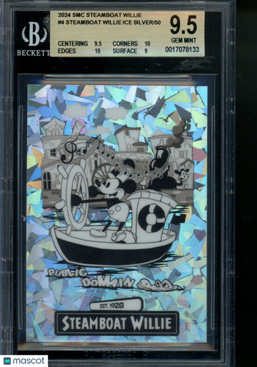 2024 SMC Steamboat Willie Steamboat Willie Ice Silver 22/50 #4 BGS 9.5