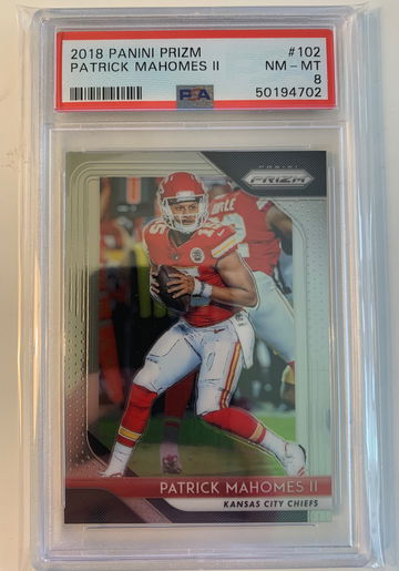 2018 panini prizm Patrick mahomes nm-mt psa 8