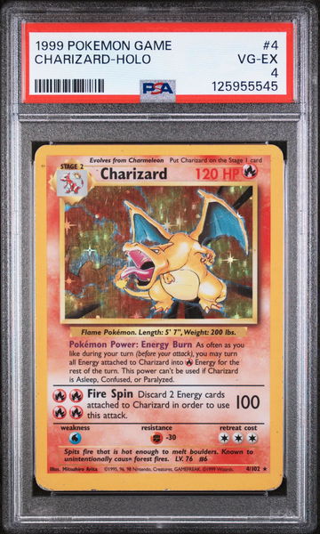 1999 Pokemon Base Set Holo Charizard #4 PSA 4