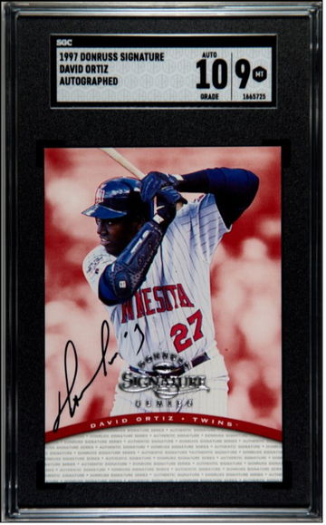 David Ortiz 1997 Donruss Signature Autograph Series HOF RC SGC 10 AUTO 9 MT