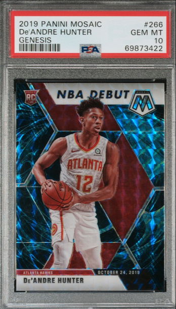 2019-20 Panini Mosaic Genesis Prizm #266 De'Andre Hunter Hawks RC Rookie PSA 10