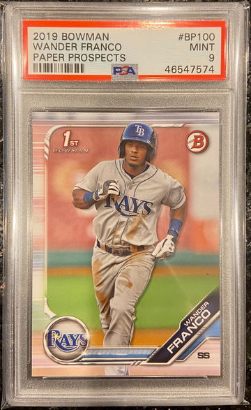 Wander Franco 2019 Bowman Paper Prospects #BP100 PSA 9 Mint 1st bowman