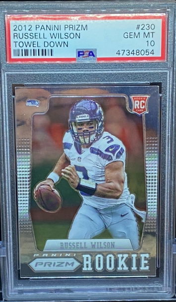 2012 Panini Prizm Russell Wilson Towel Down #230 RC Rookie PSA 10 Gem Mint